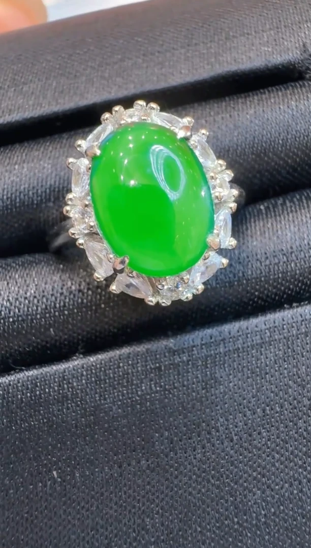 银S925镶嵌戒指翡翠多样性团购发一件