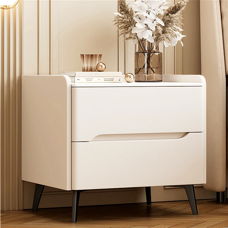 实木床头柜多功能家用卧室收纳柜一体轻奢蓝牙音箱指纹锁收纳柜子