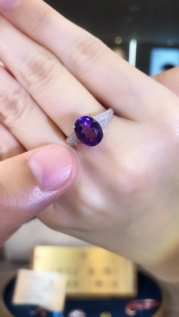 【闪购商品】水晶戒指银S925镶嵌09天然宝石