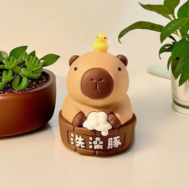 水豚鼠卡皮巴拉摆件公仔创意玩具摆件桌面可爱情绪稳定网红小摆件