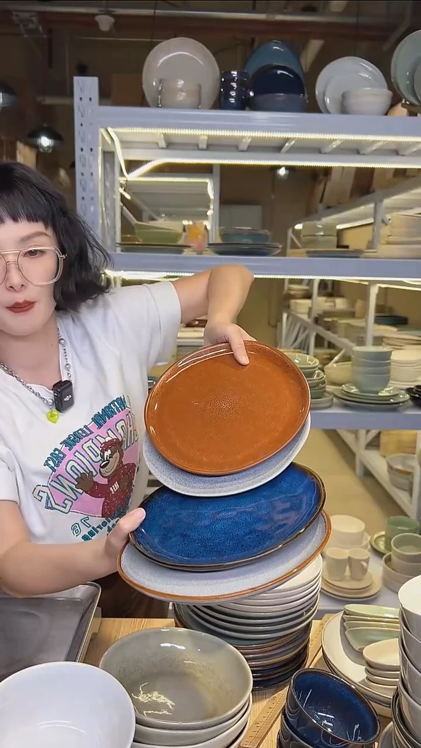 瓷291外贸尾货高温釉下彩餐具默认微瑕