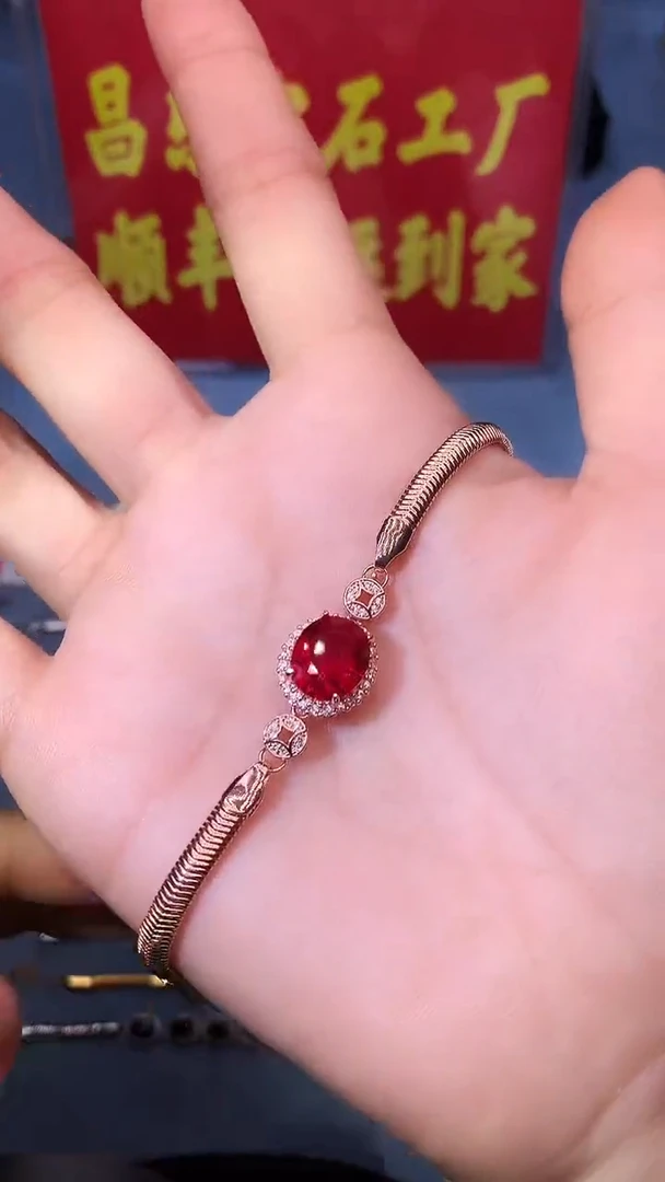 【闪购商品】红宝石手链银S925镶嵌1111111