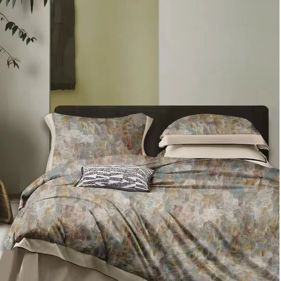 汉唐生活-数码印花四件套-洛丽-棕