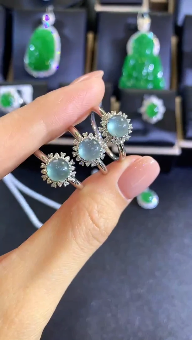 【闪购商品】翡翠戒指18K金镶嵌a10多样性一件发货