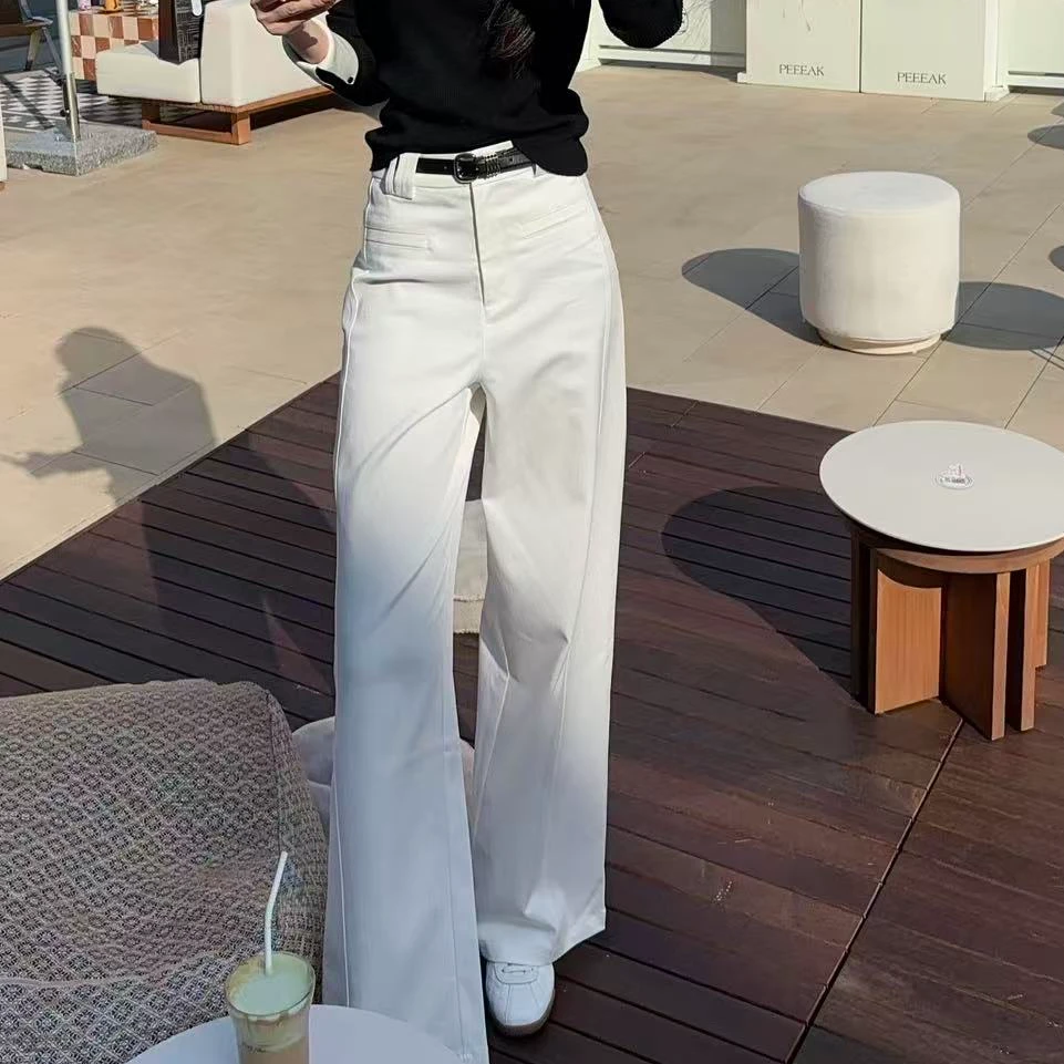 百搭裤丨棉混纺美式高级感简约阔腿裤时尚显瘦垂感直筒裤25QK037