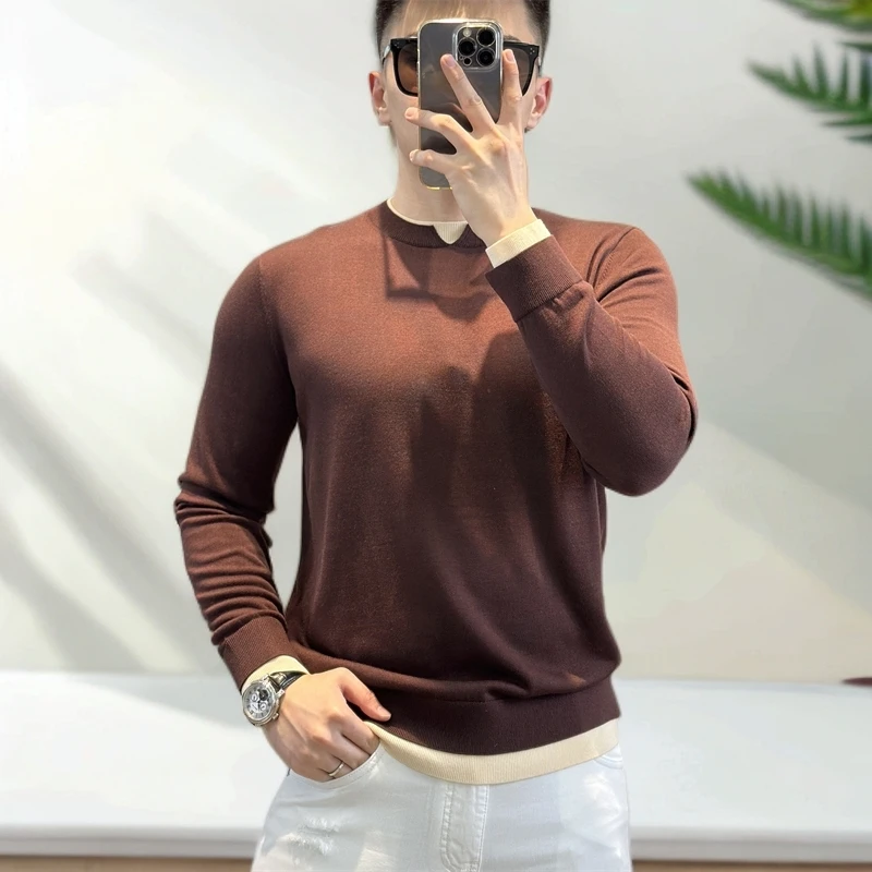 古帝特尼秋冬季新款男士潮流亲肤舒适百搭修身圆领长袖SJ-001