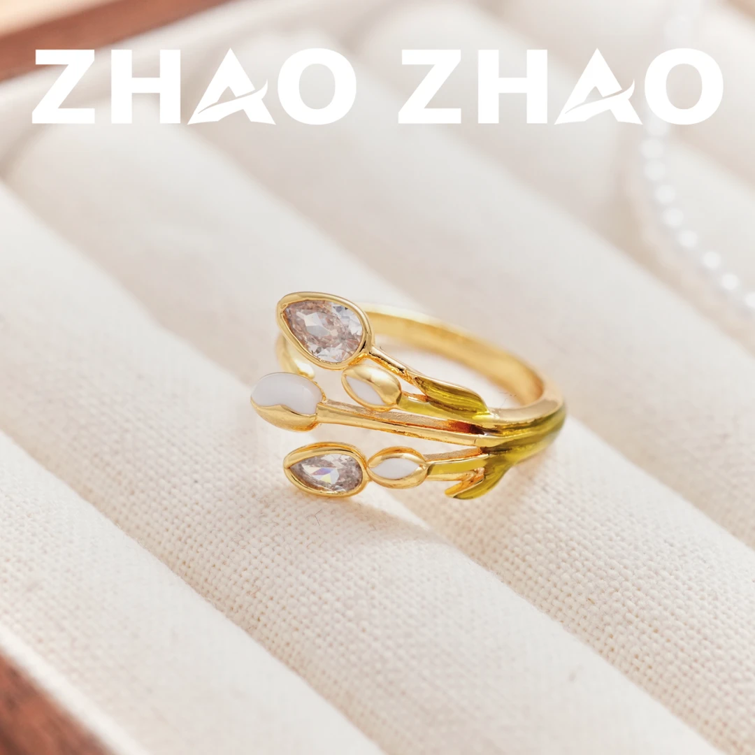 铜合金戒指 「郁美人」郁金香戒指高级温婉甜美送女友礼物