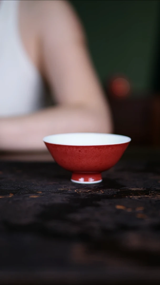 杯子景德镇纯手工陶瓷豇豆红