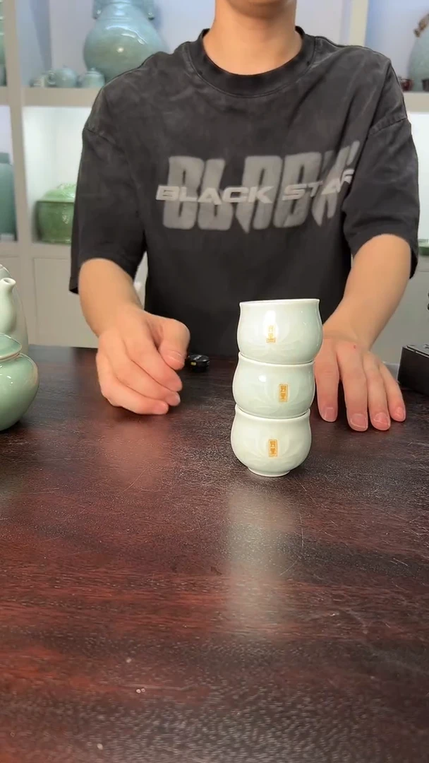 龙泉云间青瓷小米茶器