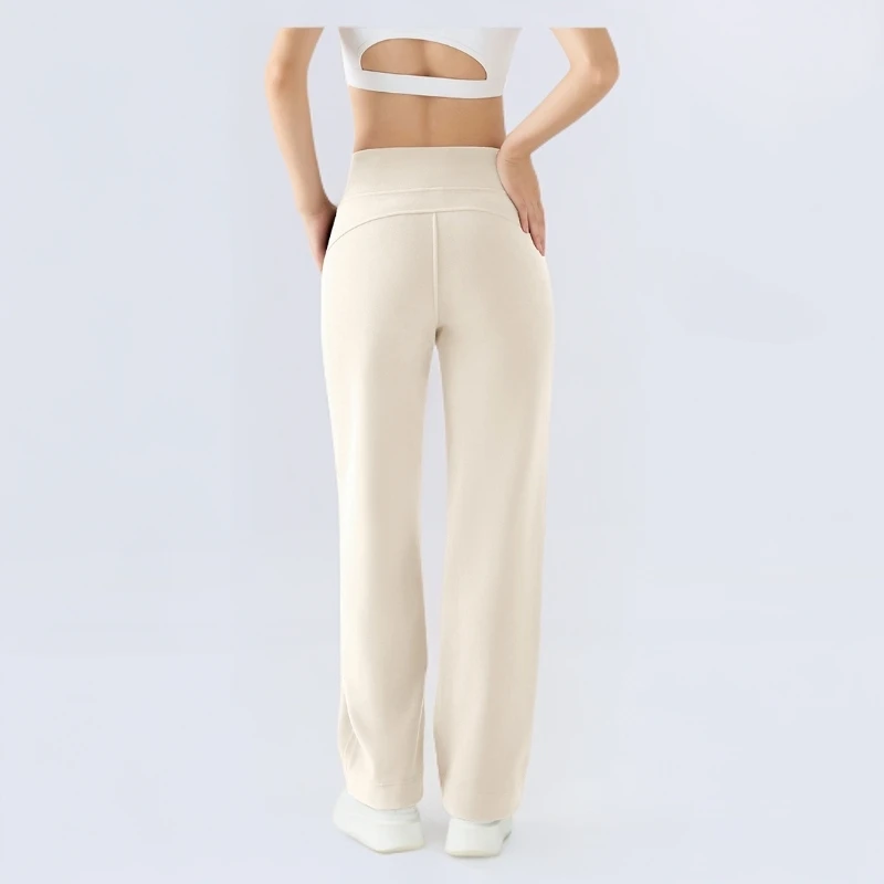 墨动瑜珈健身穿搭加绒直筒裤大口袋保暖冬季休闲裤