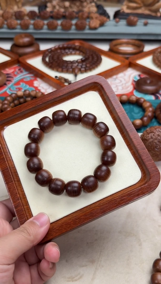 檀香木手串/手链15X16横纹单圈 印度老山檀香