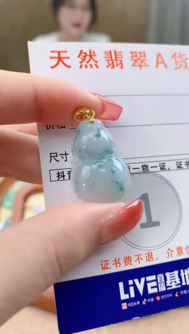 颈饰未镶嵌翡翠 天然A货翡翠挂件