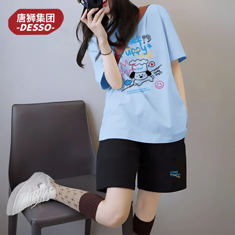 唐狮集团Desso女装短袖短裤两件套2025夏新款显高显早春穿搭女装