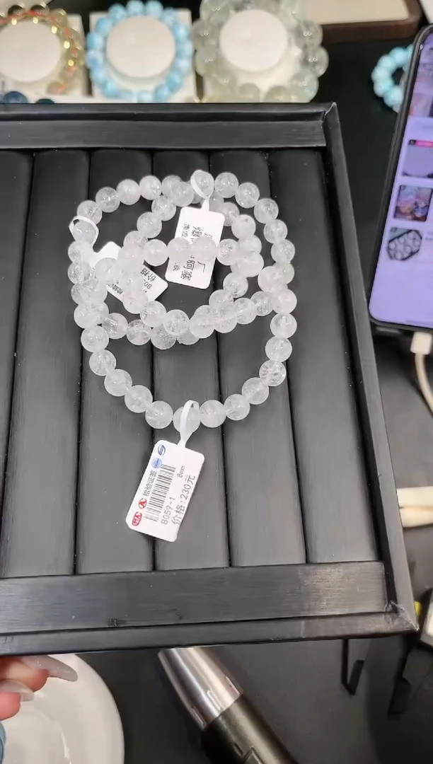 【闪购商品】水晶手链未镶嵌多样性发一白阿塞8mm