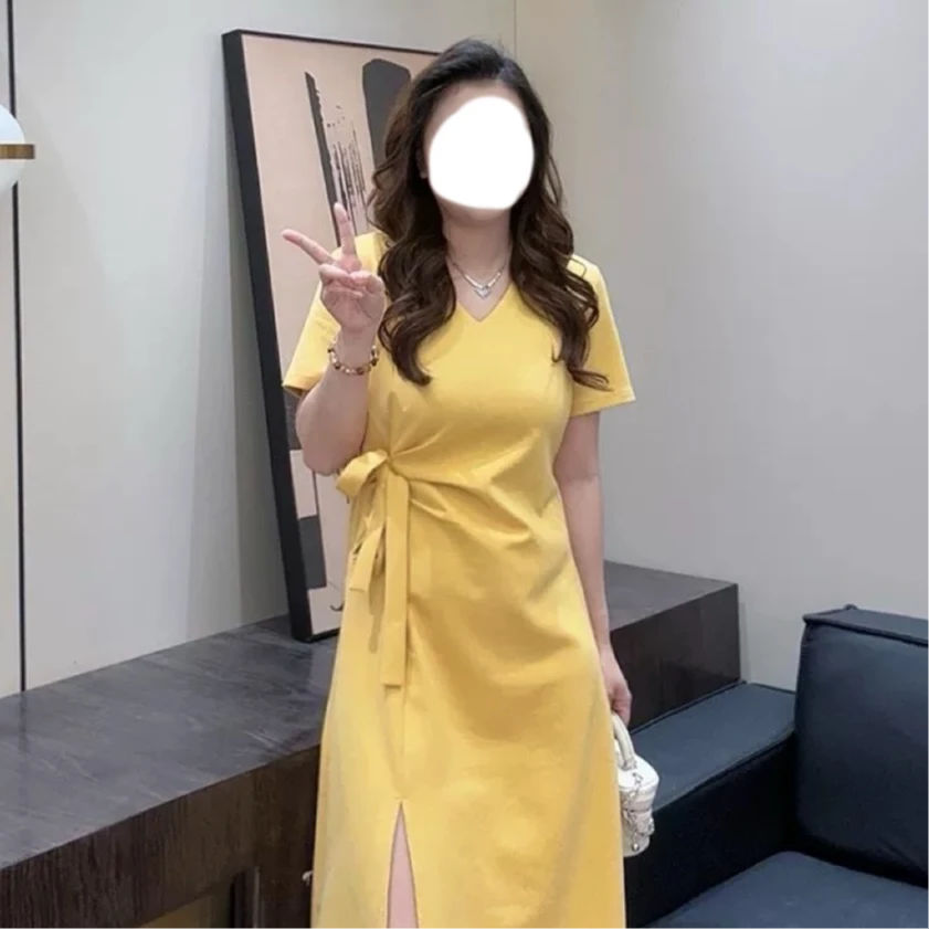 【玲胖胖 蝴蝶干颂】新款宽松时尚百搭显瘦大码连衣裙LPP61565