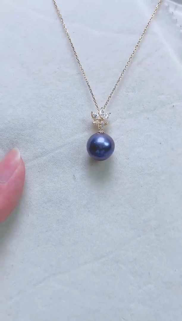 银S925镶嵌项链淡水珍珠多样性发一568979