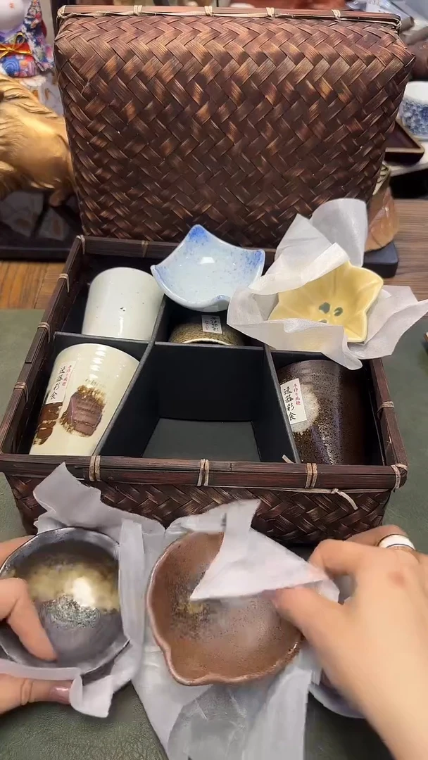 298竹编筐加5杯5碟