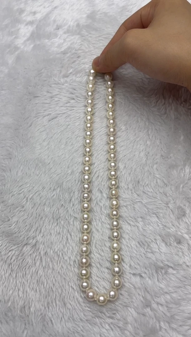 海水珍珠银S925镶嵌项链AK8-8.5mm（多样性发一）