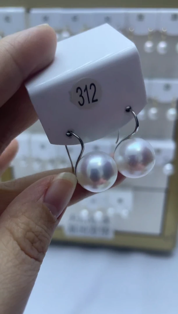 银S925镶嵌耳饰淡水珍珠312