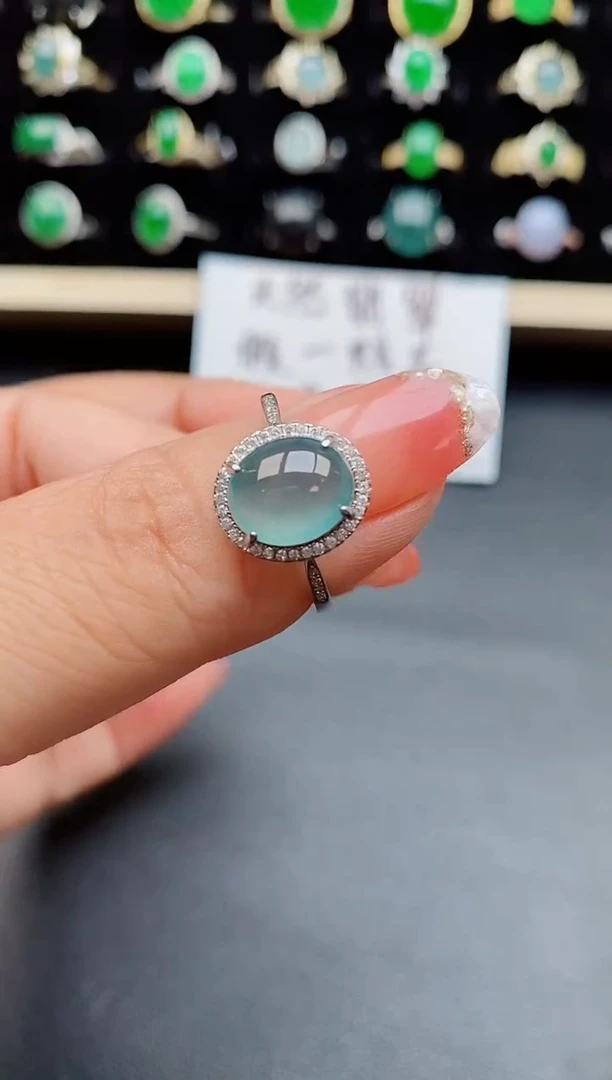 【闪购商品】翡翠戒指银S925镶嵌5080