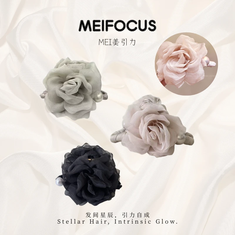 MEL【花朵珍珠抓夹】日韩抓夹少女风发夹头花发饰复古百搭简约法式