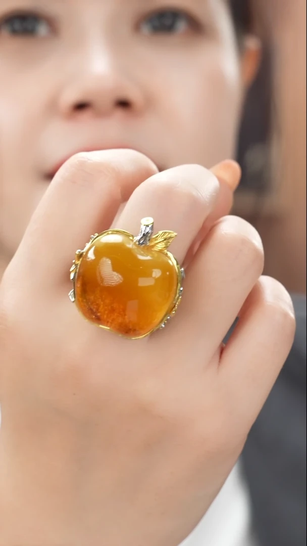 琥珀吊坠(不含链)未镶嵌特色蜜蜡戒指