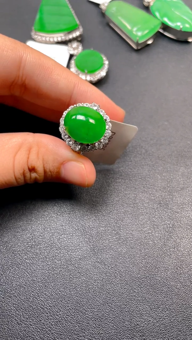 银S925镶嵌挂件翡翠jz1