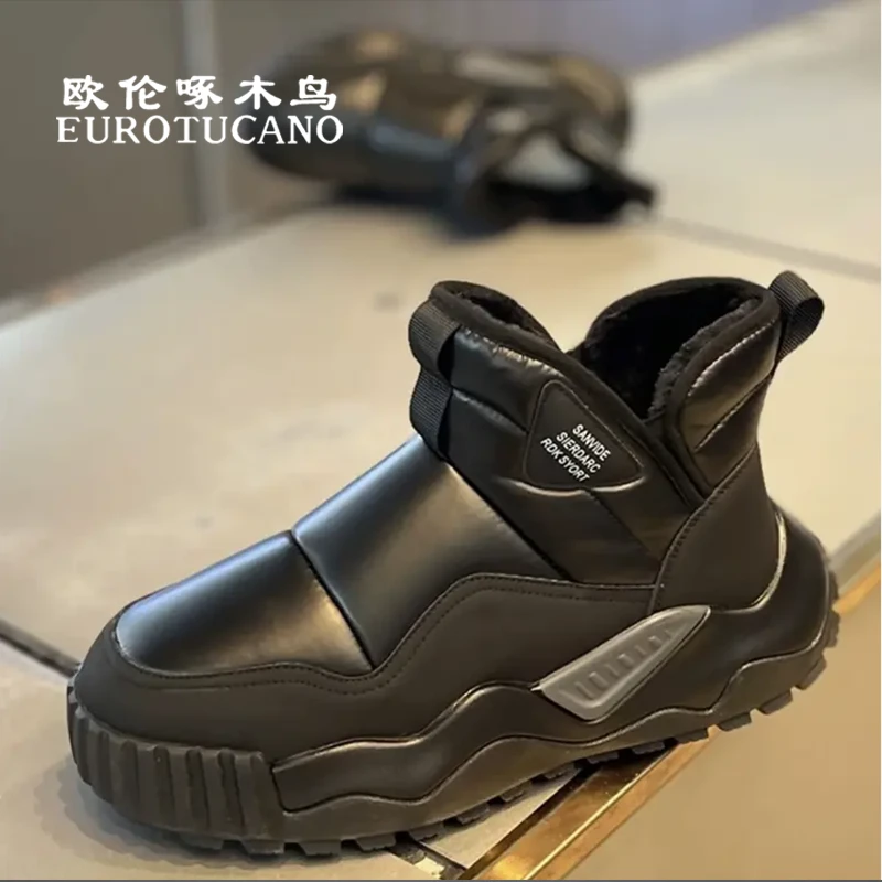 欧伦啄木鸟EUROTUCANO冬季加绒加厚防水防滑雪地靴网红爆款棉鞋