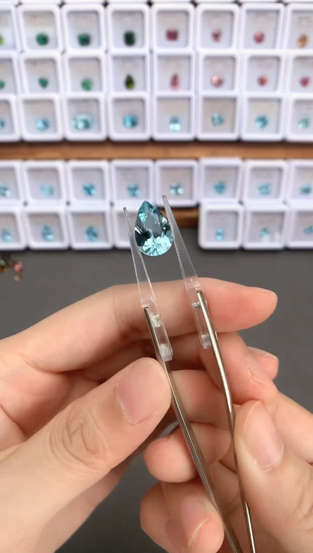 未镶嵌裸石定制海蓝宝石3.87ct 圣玛 02050