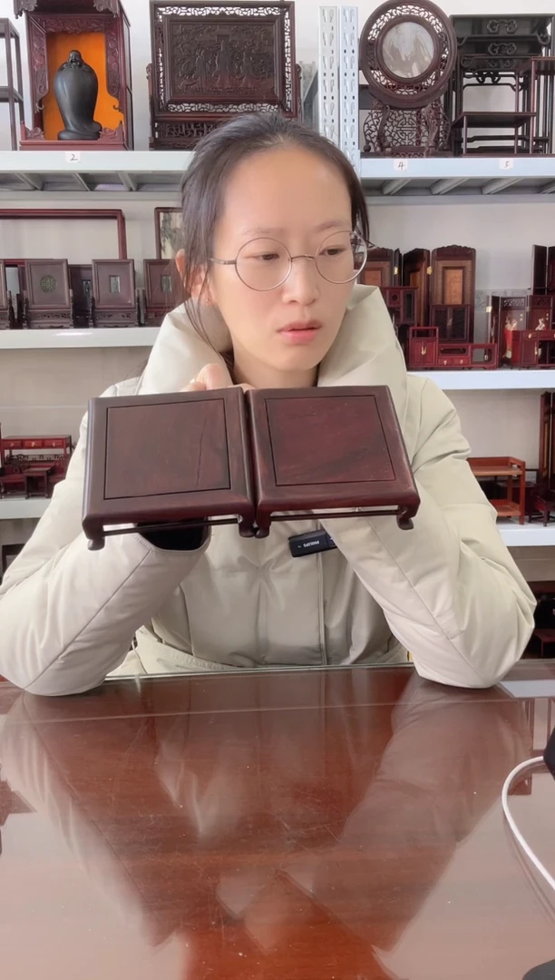 【闪购商品】微凹黄檀（南美大红酸枝）正方底座有瑕有裂11*11 2个50