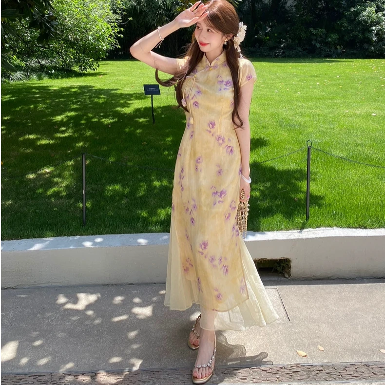 【紫韵千金】绝美高端改良旗袍裙新中式国风小个子连衣裙