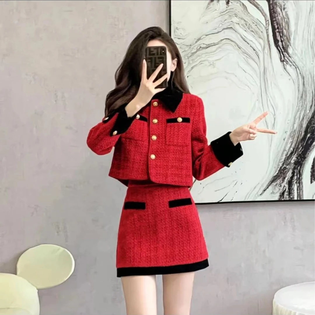 2024年新款秋冬小香风套装时尚气质高级显瘦女外套加棉小香风13