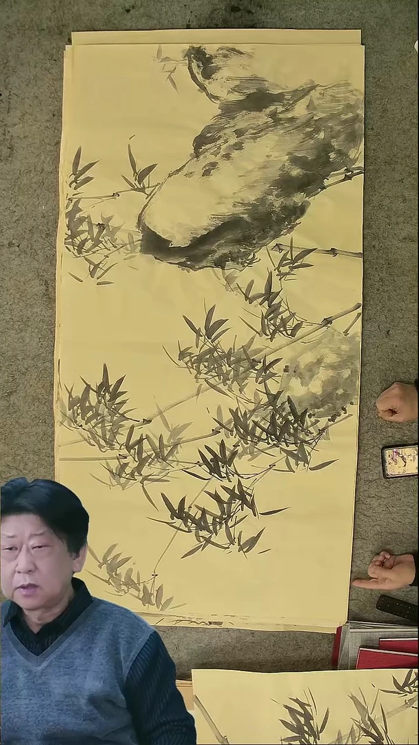 国画四尺整张  墨竹  69*138cm