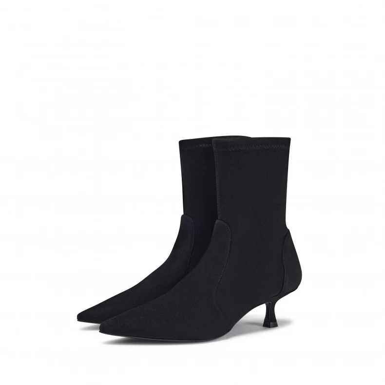 StuartWeitzman【太原天美】NAOMI 50 BOOTIE黑磨砂皮短靴