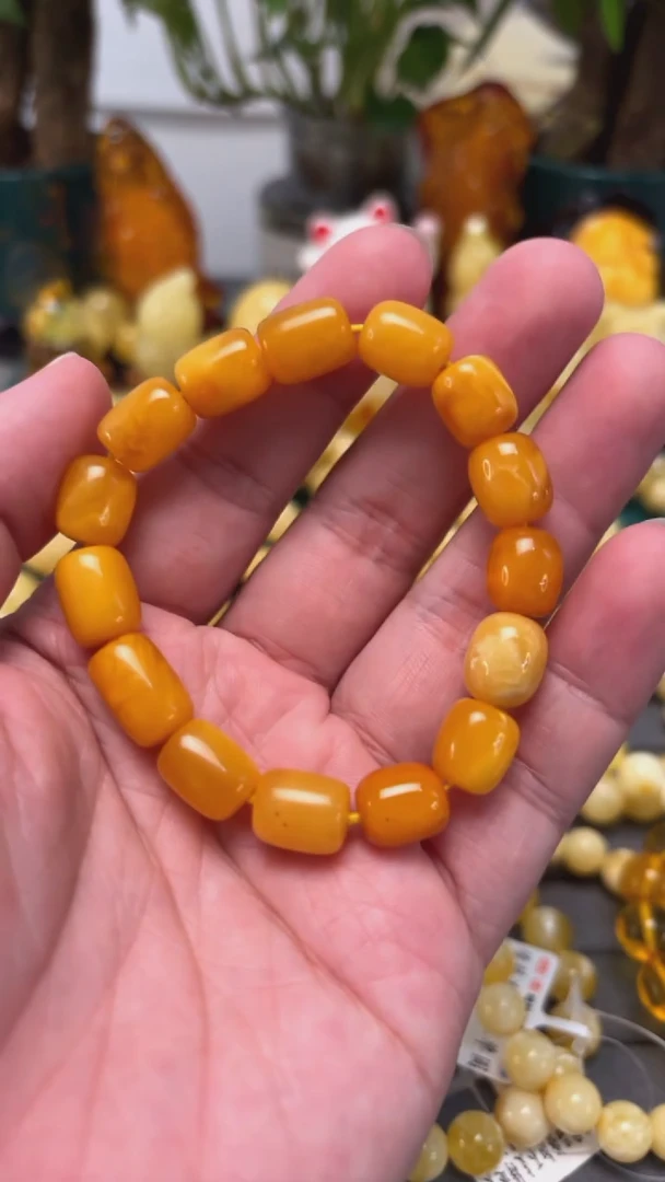 手串蜜蜡未镶嵌p69特价小年份蜜蜡桶珠手串 11.18克 9+mm