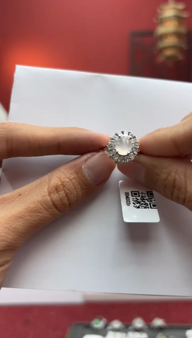 银S925镶嵌戒指翡翠004003R