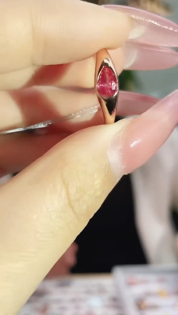 戒指彩色蓝宝石银S925镶嵌戒指