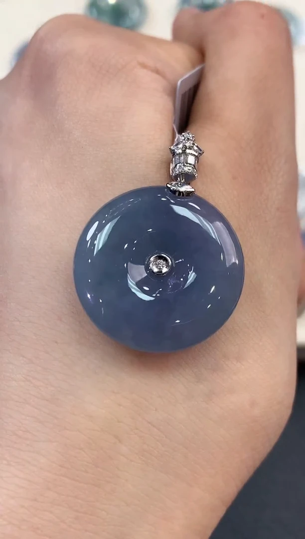 【闪购商品】翡翠吊坠(不含链)18K金镶嵌 B43有色差