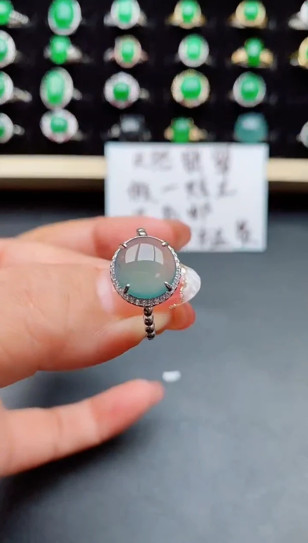 【闪购商品】翡翠戒指银S925镶嵌088050