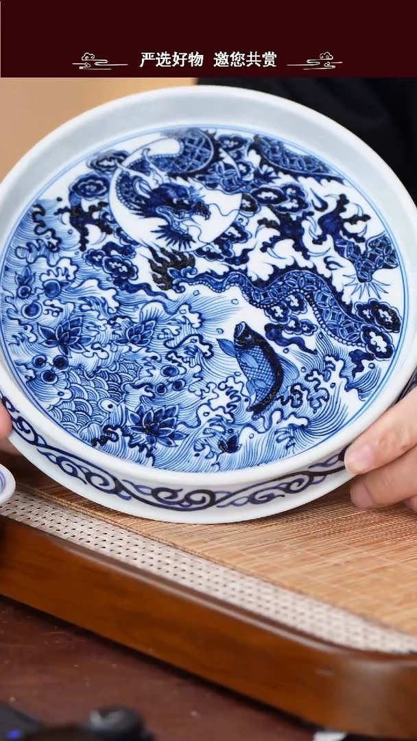 手工手绘青花壶承