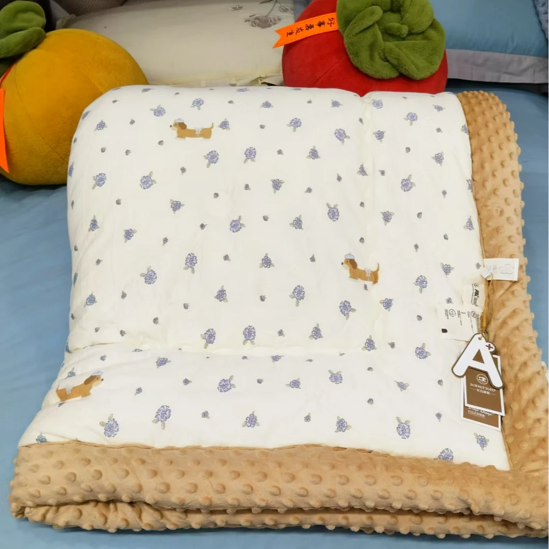 针织棉豆豆被春秋被冬被大豆蛋白保暖绒豆豆