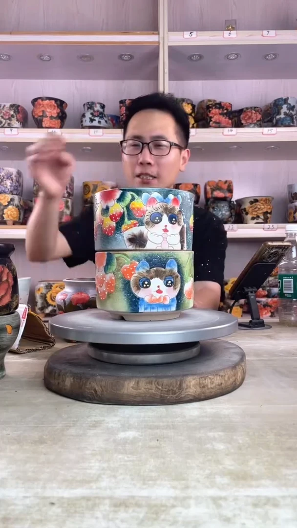 摆件132陶花岛多肉陶瓷花盆罐——微瑕