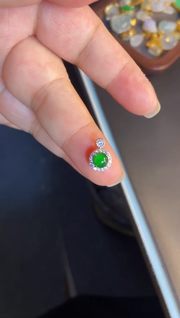 吊坠(不含链)银S925镶嵌翡翠1