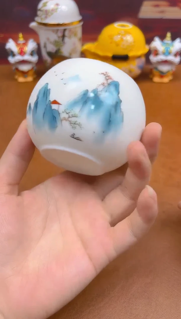 陶瓷茶具摆件旅行套组