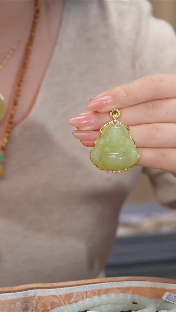 【闪购商品】和田玉吊坠不含链18K金镶嵌多样性发 @@W9318