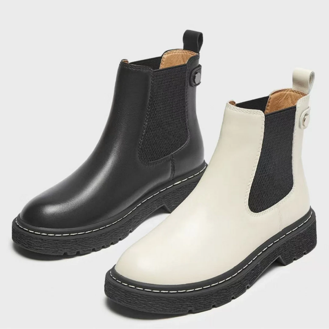 2418黑色厚底短靴女2025新款秋冬爆款瘦瘦靴高级感女士靴子