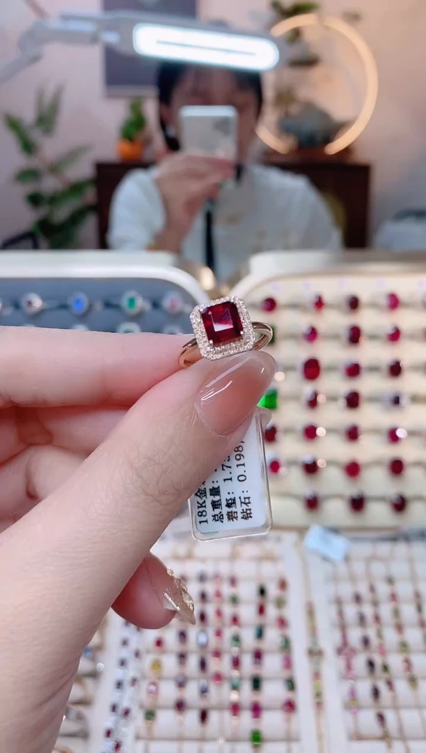 【闪购商品】碧玺18K金戒指18K金镶嵌1