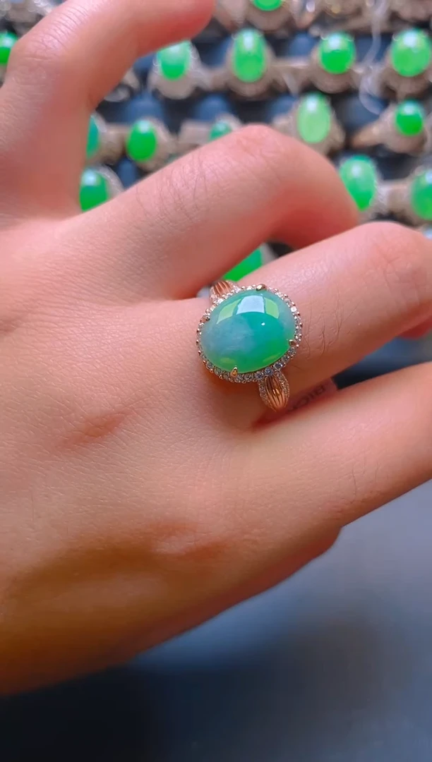 【闪购商品】翡翠耳饰银S925镶嵌天然A货翡翠1