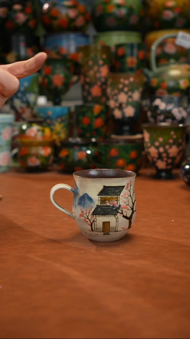 紫砂油画手绘釉下彩