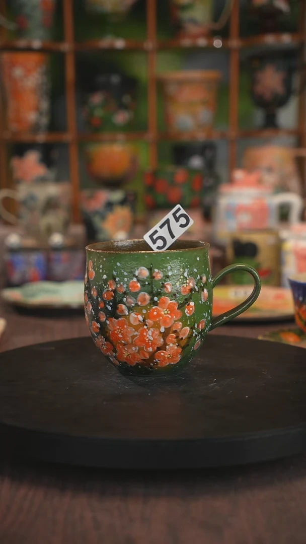 紫砂油画釉下彩手绘